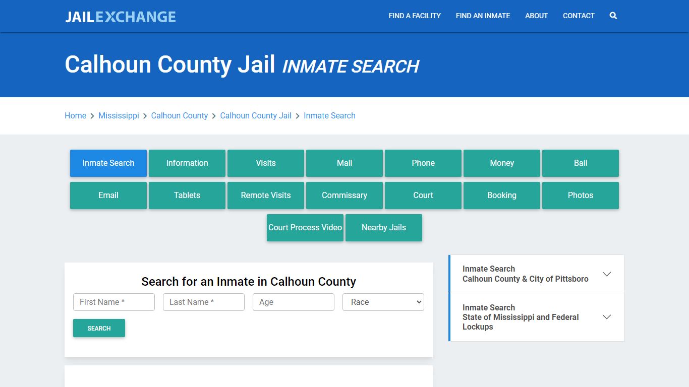 Calhoun County Jail, MS Inmate Search: Roster & Mugshots